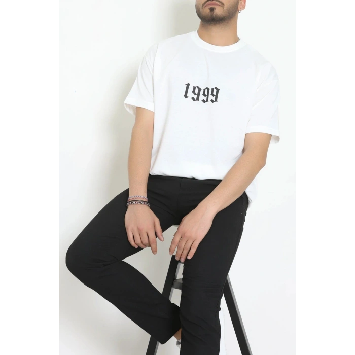 Wortex Oversize Erkek Tişört Beyaz - 31700.1878.
