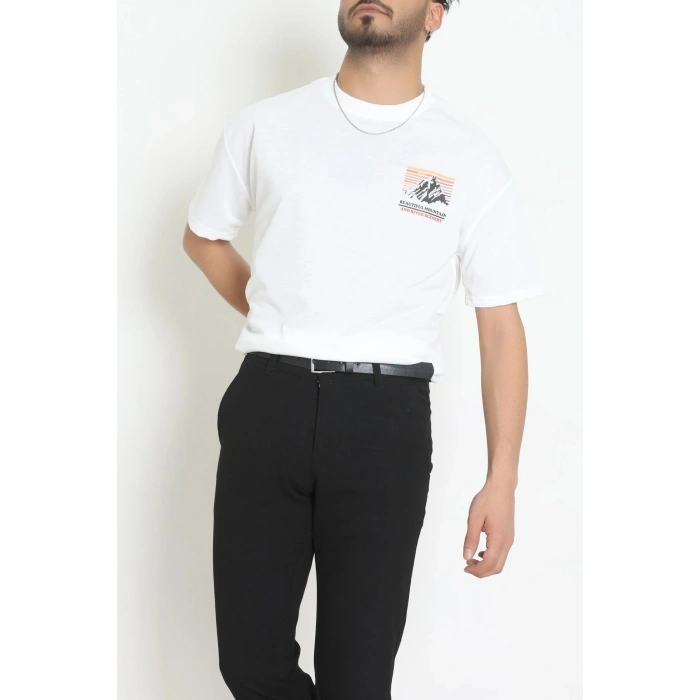 Wortex Oversize Erkek Tişört Beyaz - 31705.1878.