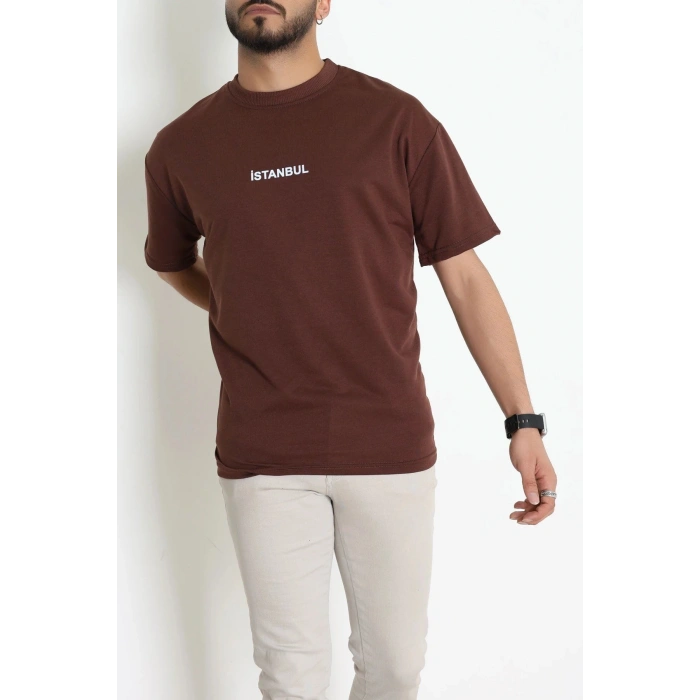 Wortex Oversize Erkek Tişört Kahve - 31688.1878.