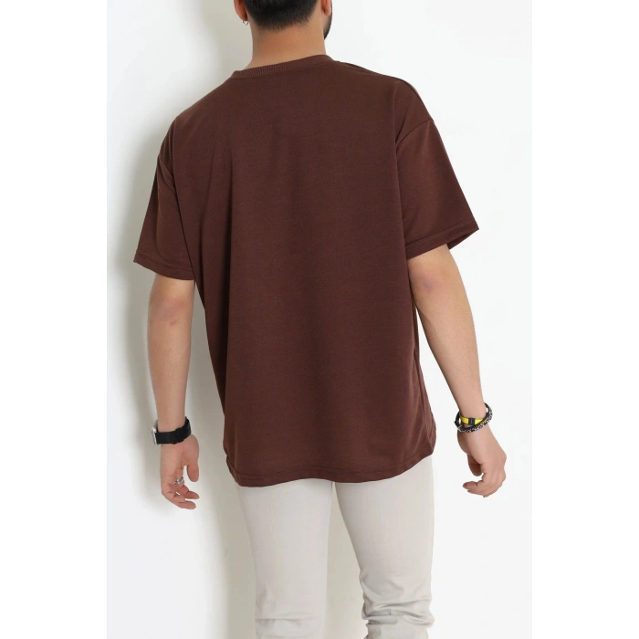 Wortex Oversize Erkek Tişört Kahve - 31690.1878.