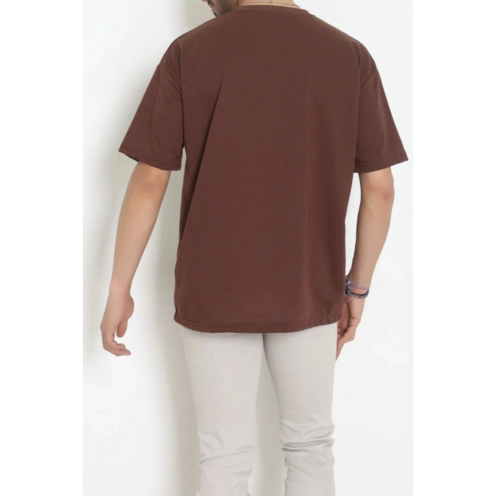 Wortex Oversize Erkek Tişört Kahve - 31693.1878.