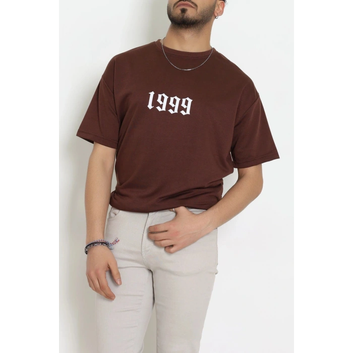 Wortex Oversize Erkek Tişört Kahve - 31700.1878.