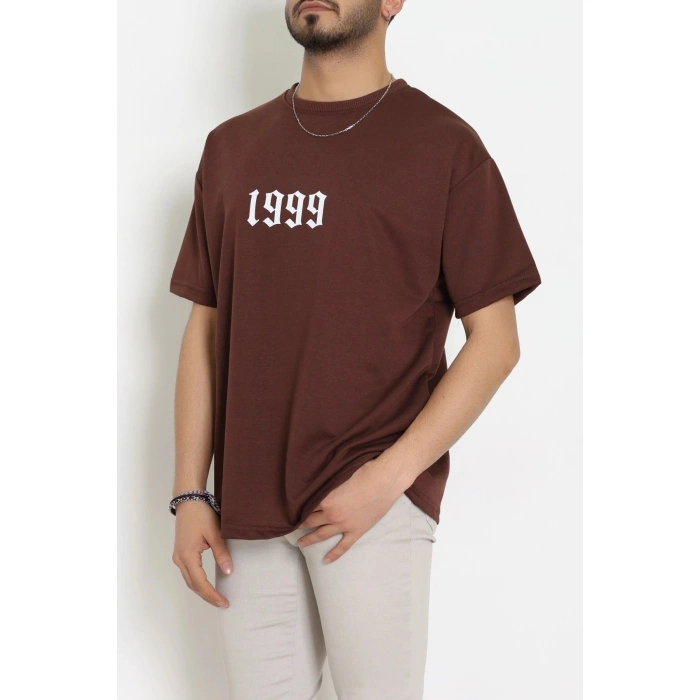 Wortex Oversize Erkek Tişört Kahve - 31700.1878.