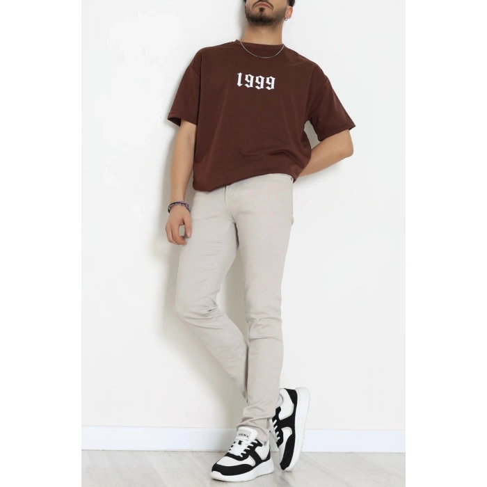 Wortex Oversize Erkek Tişört Kahve - 31700.1878.