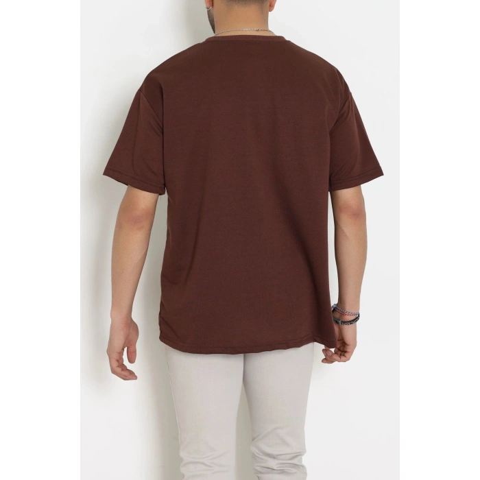 Wortex Oversize Erkek Tişört Kahve - 31700.1878.