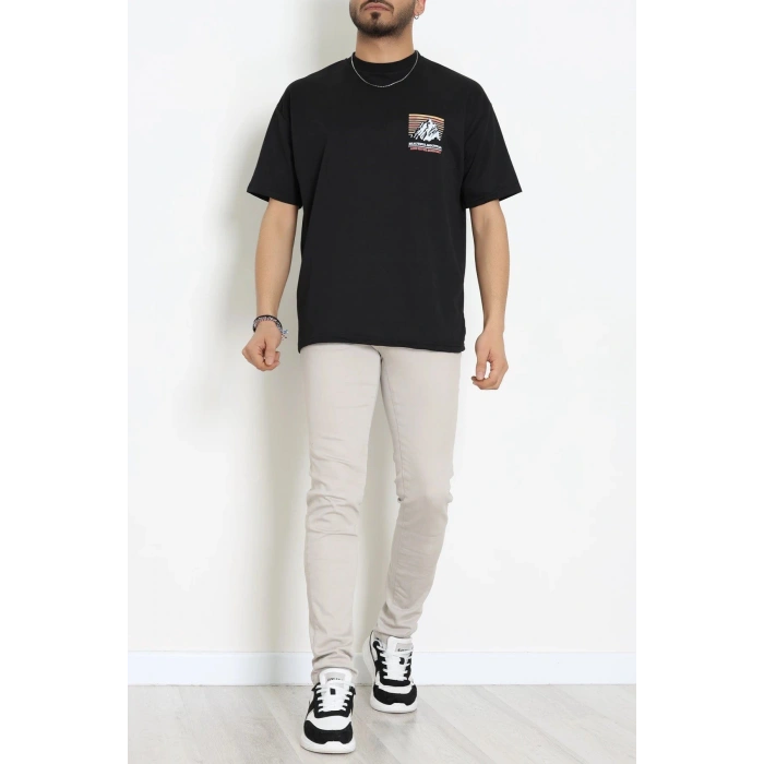 Wortex Oversize Erkek Tişört Siyah - 31705.1878.