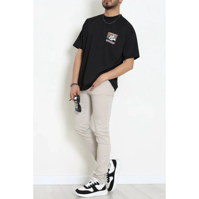 Wortex Oversize Erkek Tişört Siyah - 31705.1878.