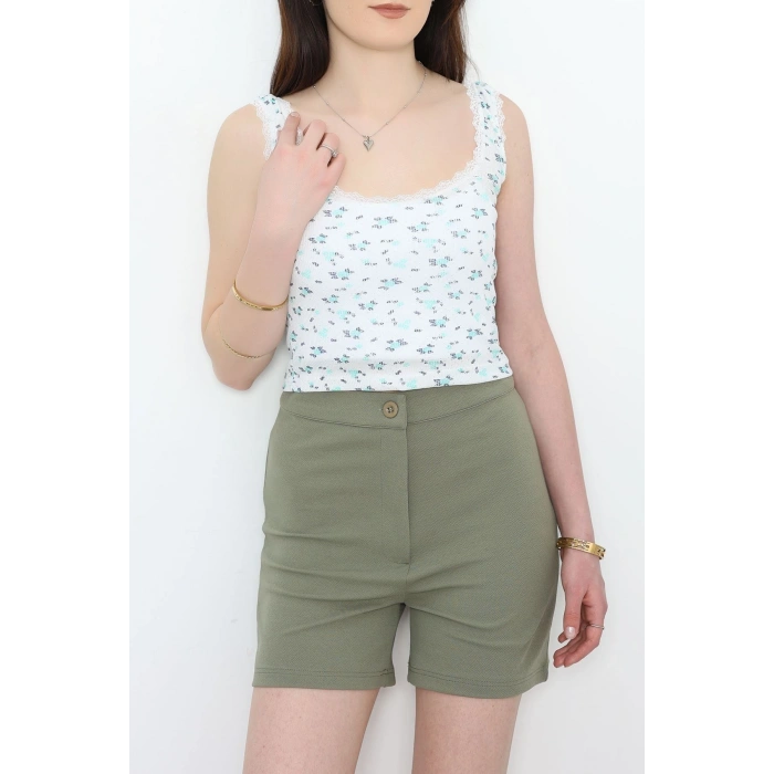 Yaka Dantelli Atlet Beyazyeşil - 22531.1723.