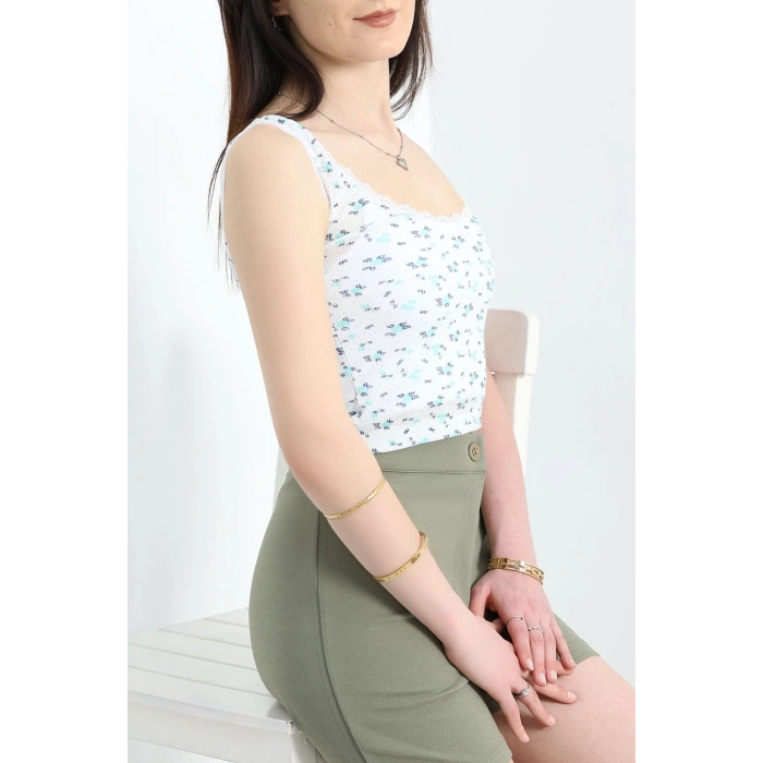 Yaka Dantelli Atlet Beyazyeşil - 22531.1723.