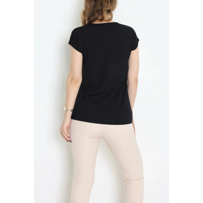 Yaka İncili Viskon Bluz Siyah - 70487.599.