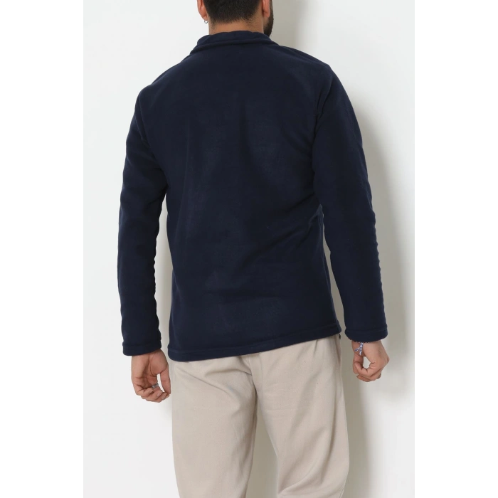 Yakası Fermuarlı Polar Erkek Sweat Lacivert - 42556.1937.