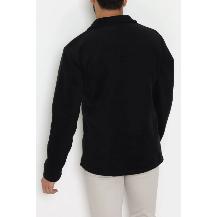 Yakası Fermuarlı Polar Erkek Sweat Siyah - 51269.1937.