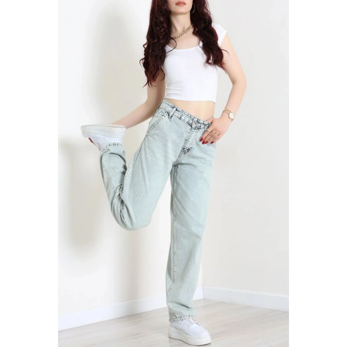 Yan Cep Baggy Kot Pantolon Açıkmavi - 32876.2059.