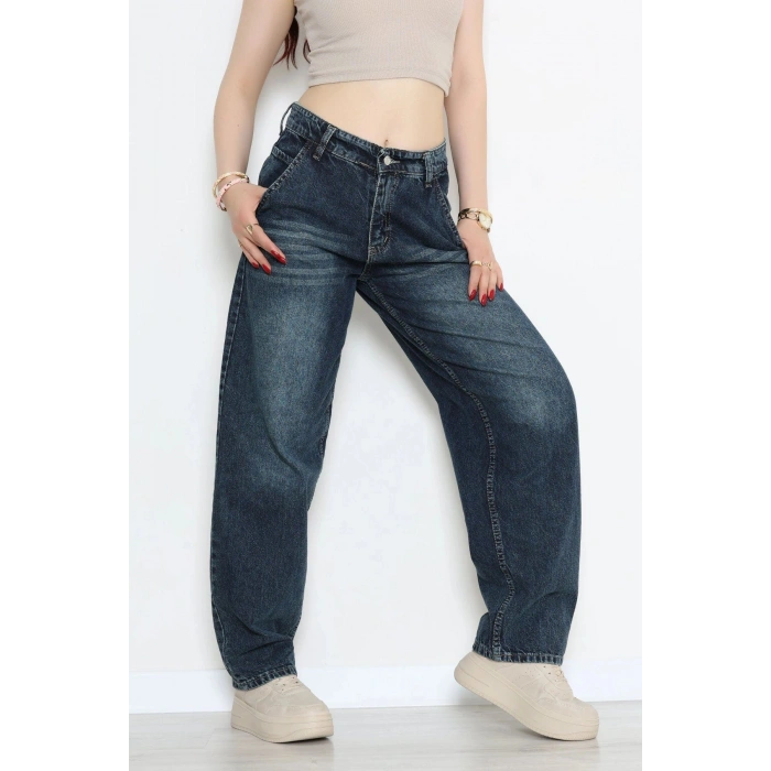 Yan Cep Baggy Kot Pantolon Çelikmavi - 32876.2059.