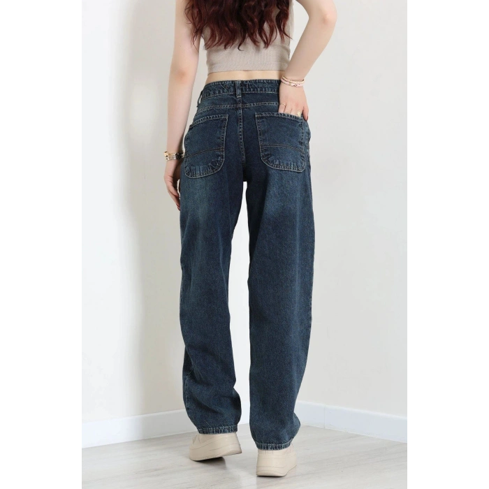 Yan Cep Baggy Kot Pantolon Çelikmavi - 32876.2059.