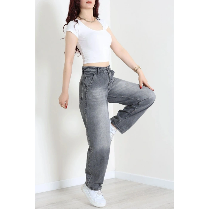 Yan Cep Baggy Kot Pantolon Füme - 32876.2059.