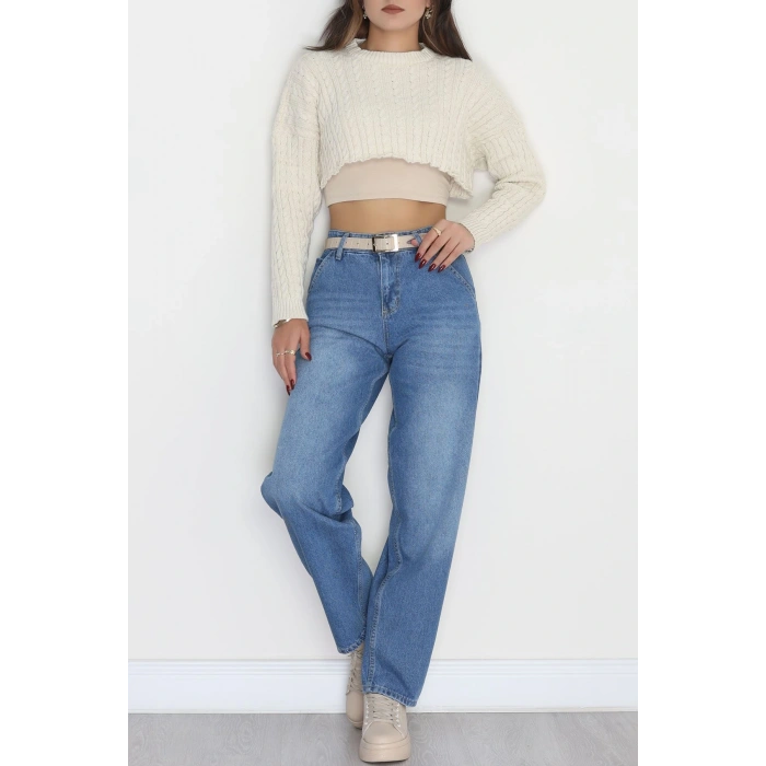 Yan Cepli Baggy Kot Pantolon Buzmavi - 42466.2088.