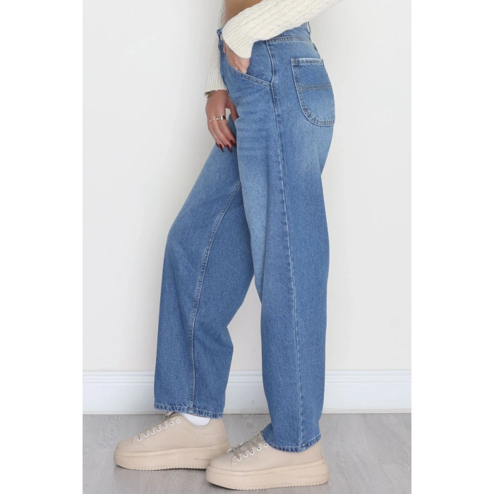 Yan Cepli Baggy Kot Pantolon Buzmavi - 42466.2088.