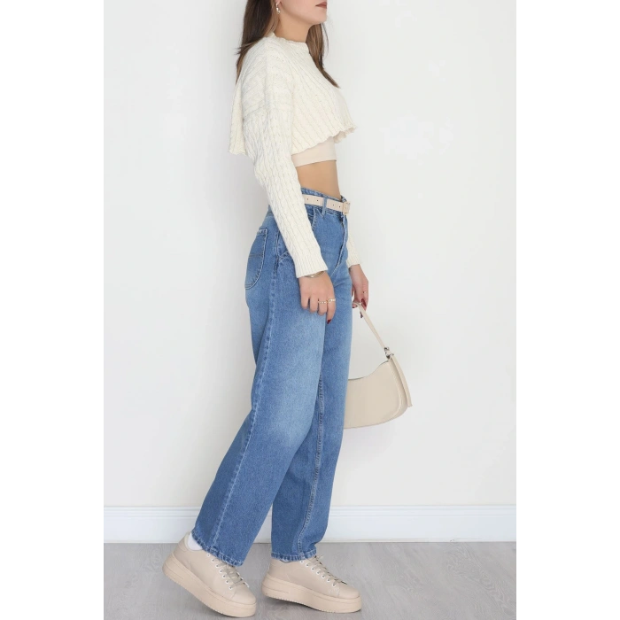 Yan Cepli Baggy Kot Pantolon Buzmavi - 42466.2088.