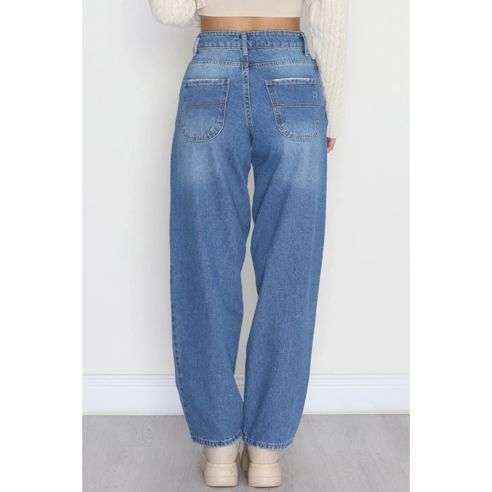 Yan Cepli Baggy Kot Pantolon Buzmavi - 42466.2088.