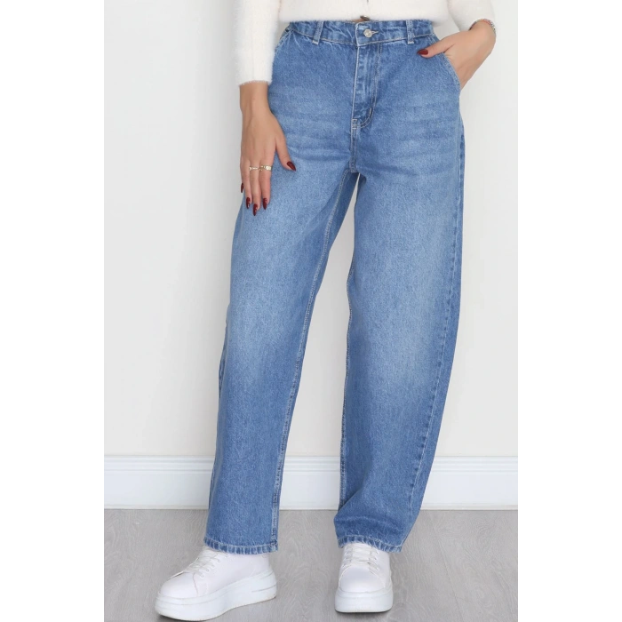 Yan Cepli Baggy Kot Pantolon Mavi - 31503.1184.