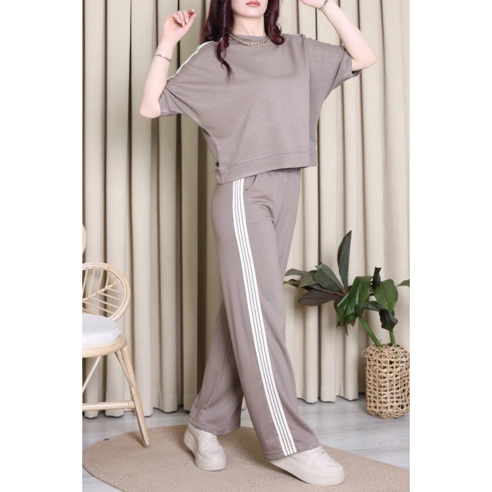 Yan Şeritli Modal Takım Kahve - 71590.996.