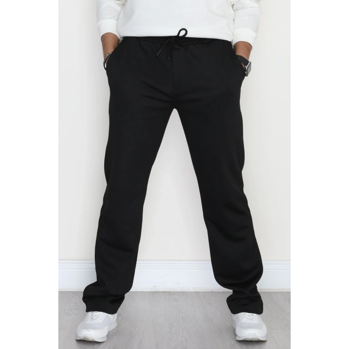 Yanları Çımalı Pike Erkek Pantolon Siyah - 42622.1837.