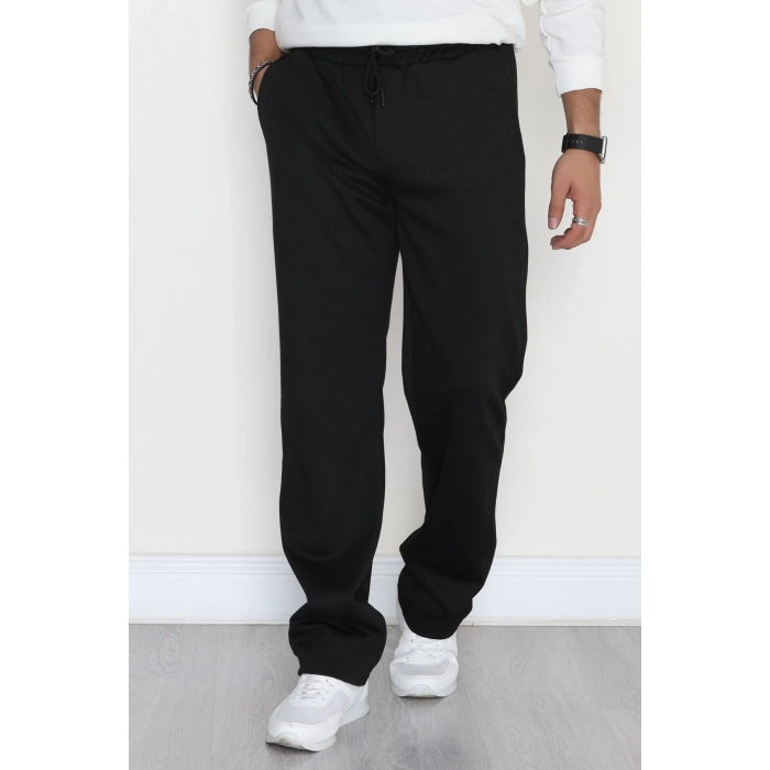 Yanları Çımalı Pike Erkek Pantolon Siyah - 42622.1837.
