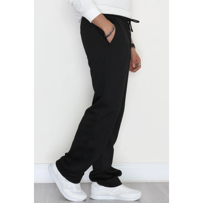 Yanları Çımalı Pike Erkek Pantolon Siyah - 42622.1837.