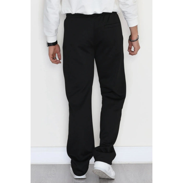 Yanları Çımalı Pike Erkek Pantolon Siyah - 42622.1837.