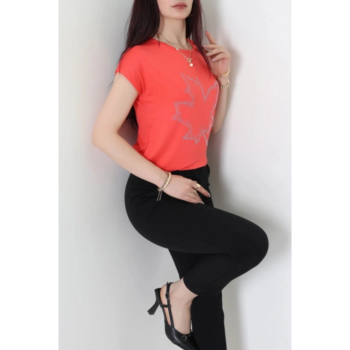 Yaprak Desenli Bluz Yavruağzı - 43984.599.