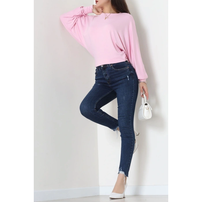 Yarasa Kol Salaş Bluz Pembe - 31740.2115.