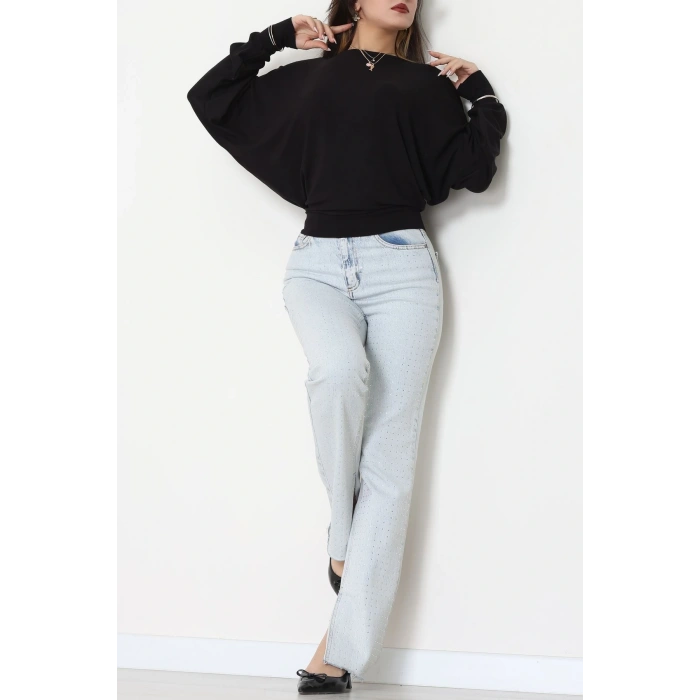 Yarasa Kol Salaş Bluz Siyah - 31740.2115.