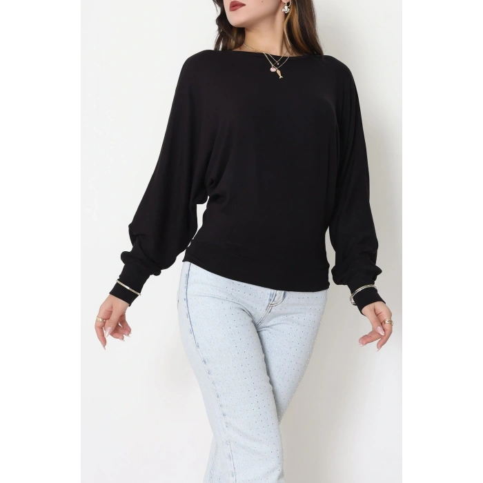 Yarasa Kol Salaş Bluz Siyah - 31740.2115.