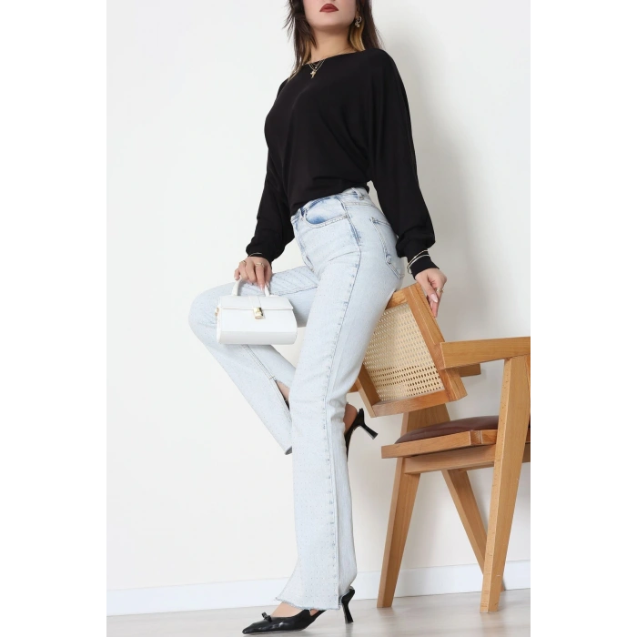 Yarasa Kol Salaş Bluz Siyah - 31740.2115.