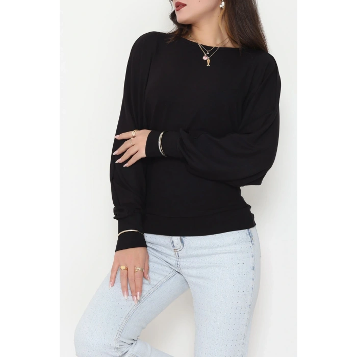 Yarasa Kol Salaş Bluz Siyah - 31740.2115.