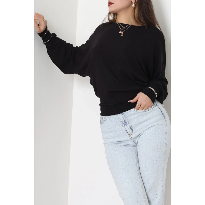 Yarasa Kol Salaş Bluz Siyah - 31740.2115.