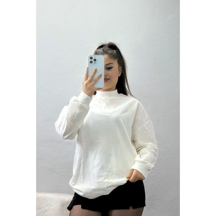 Yarım Balıkçı 2 İplik Sweat Ekru - 19556.200.