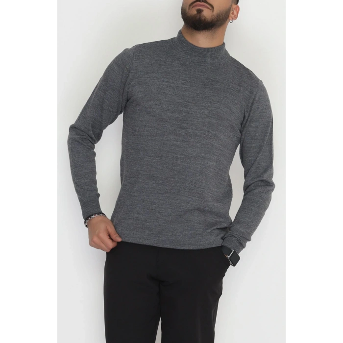 Yarım Balıkçı Erkek Triko Sweat Füme - 42530.2052.