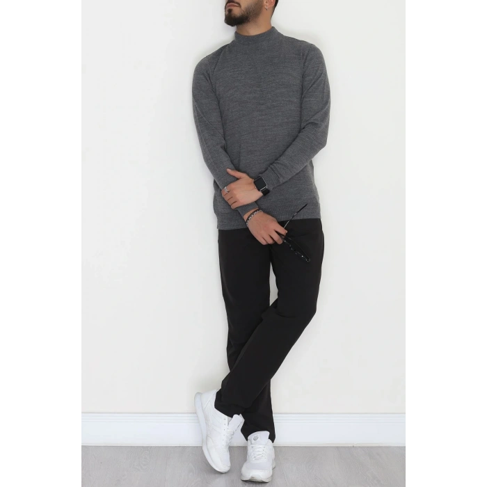 Yarım Balıkçı Erkek Triko Sweat Füme - 42530.2052.