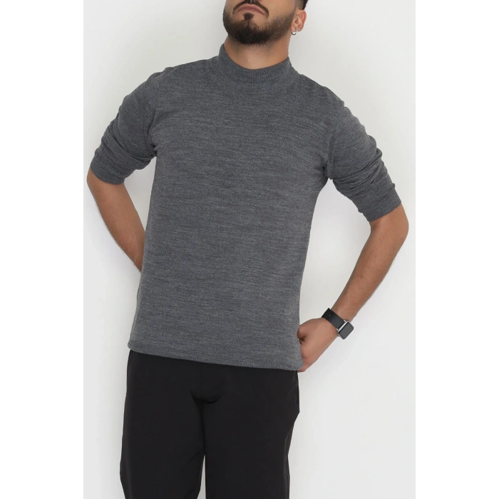 Yarım Balıkçı Erkek Triko Sweat Füme - 42530.2052.