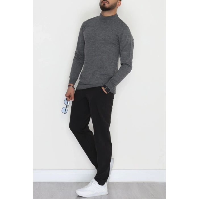 Yarım Balıkçı Erkek Triko Sweat Füme - 42530.2052.