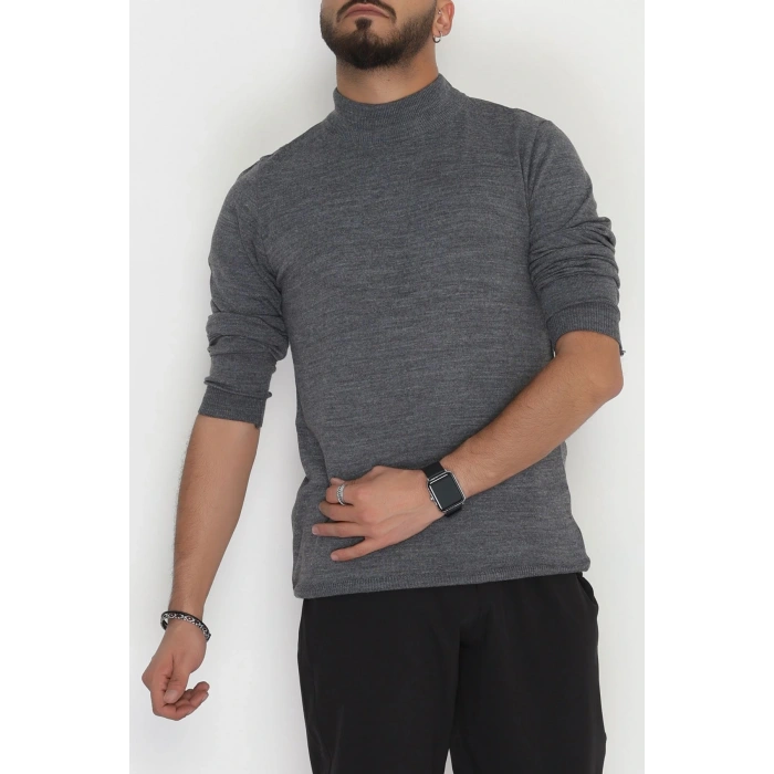 Yarım Balıkçı Erkek Triko Sweat Füme - 42530.2052.