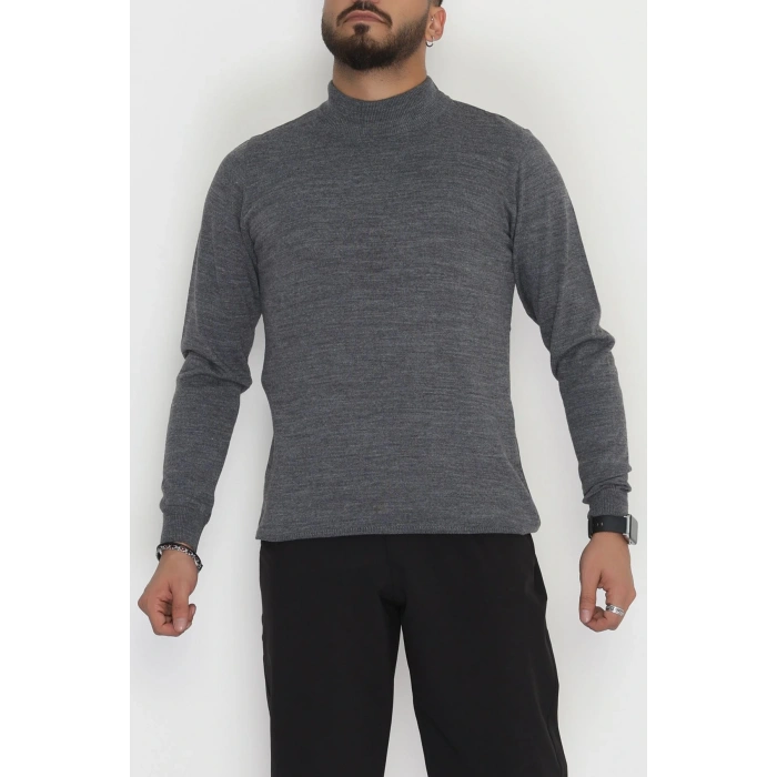 Yarım Balıkçı Erkek Triko Sweat Füme - 42530.2052.