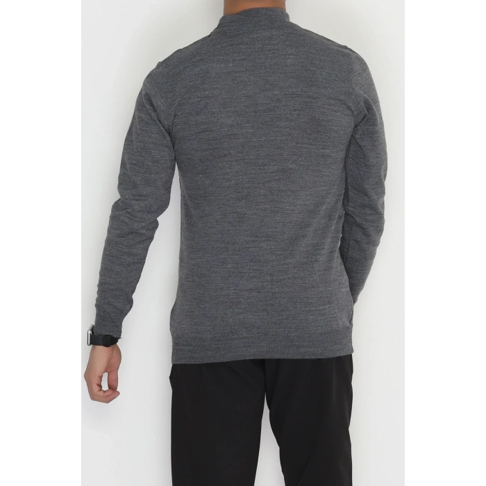 Yarım Balıkçı Erkek Triko Sweat Füme - 42530.2052.