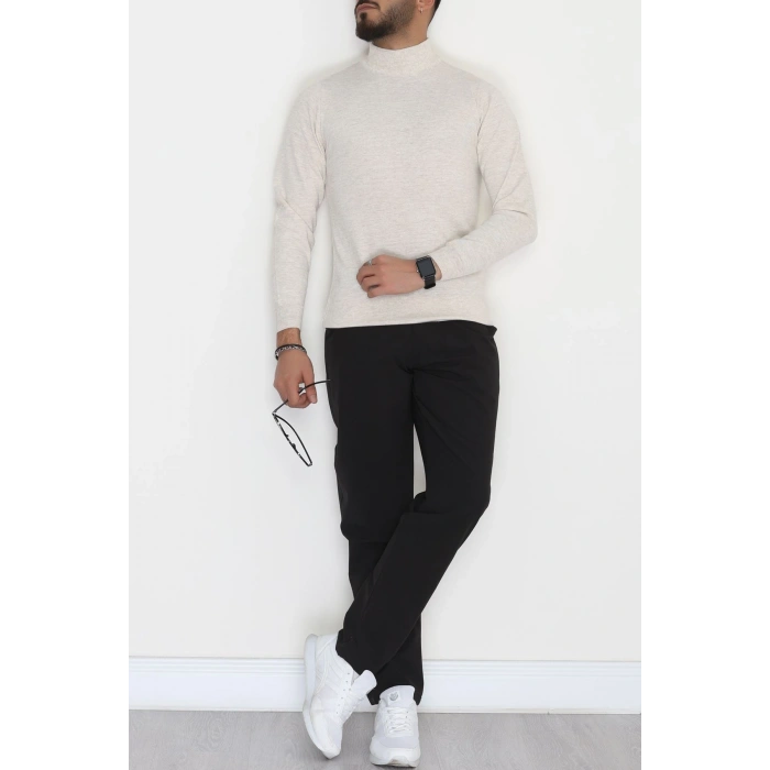 Yarım Balıkçı Erkek Triko Sweat Taş - 42530.2052.