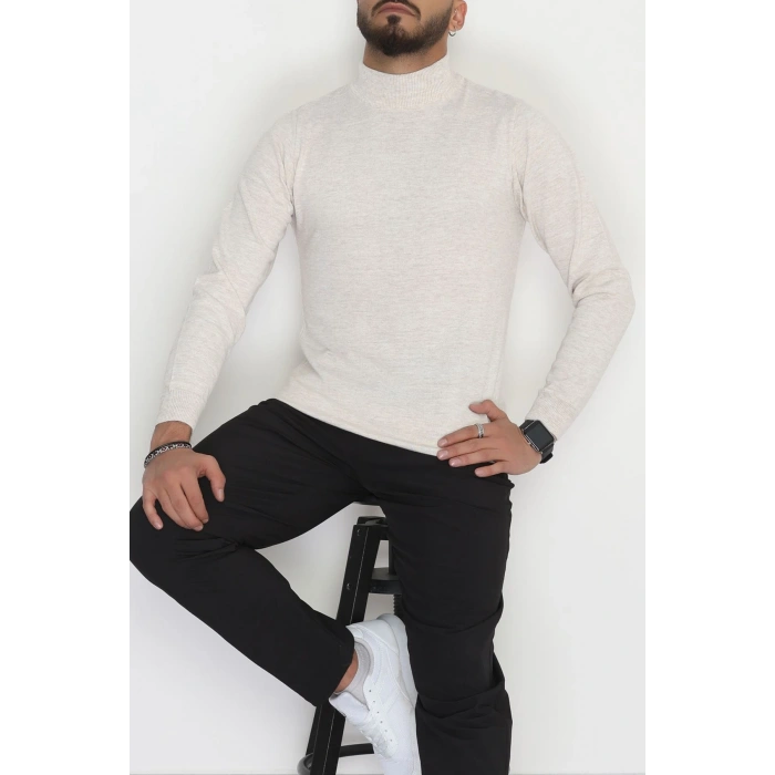 Yarım Balıkçı Erkek Triko Sweat Taş - 42530.2052.