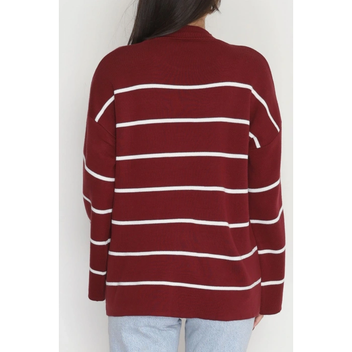 Yarım Balıkçı Yaka Triko Bluz Bordolatte - 3066.1577.