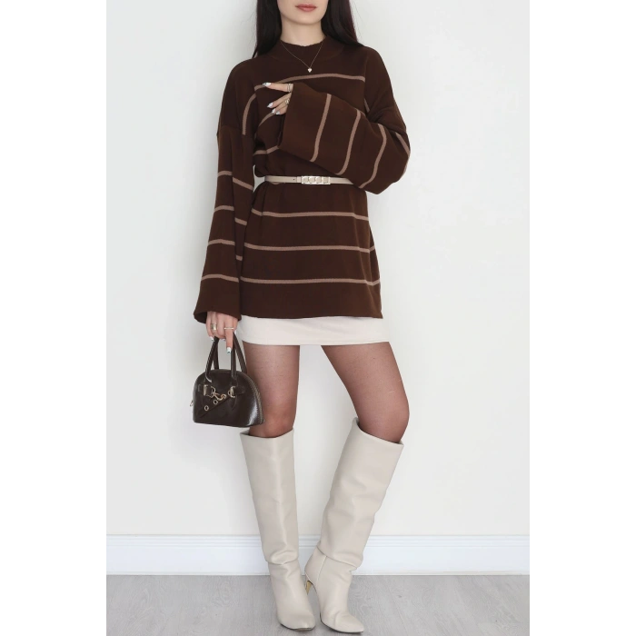 Yarım Balıkçı Yaka Triko Bluz Kahvemocha - 3066.1577.