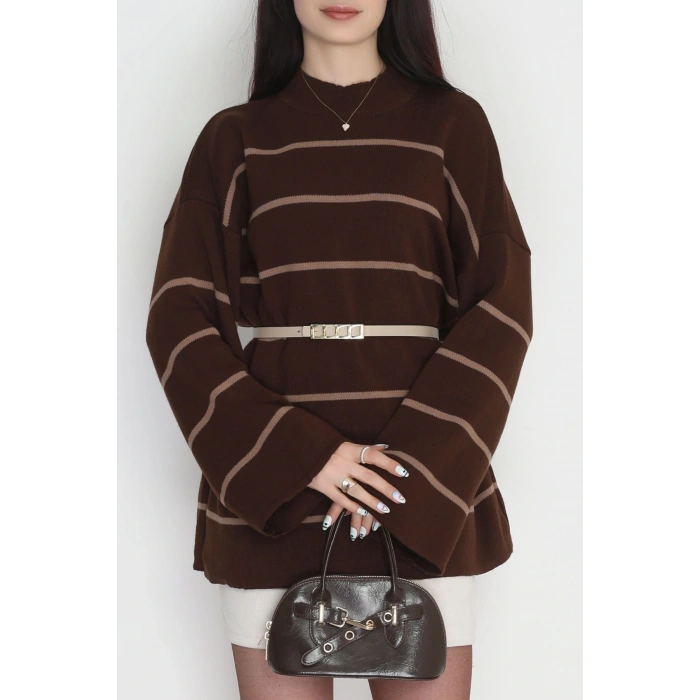 Yarım Balıkçı Yaka Triko Bluz Kahvemocha - 3066.1577.